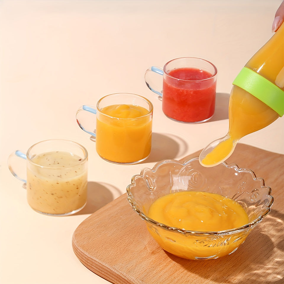 Biberón y cuchara de silicona para alimentar a los bebés