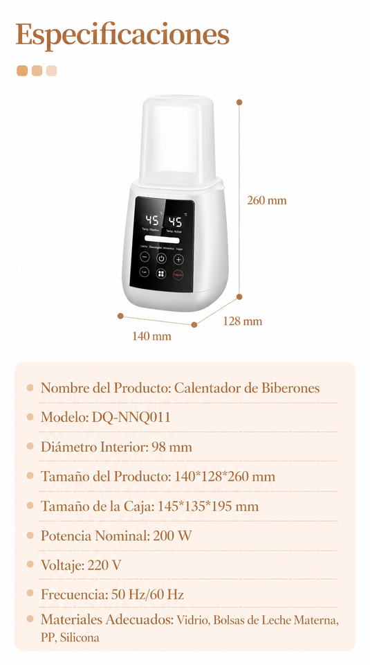 Calientabiberones y esterilizador