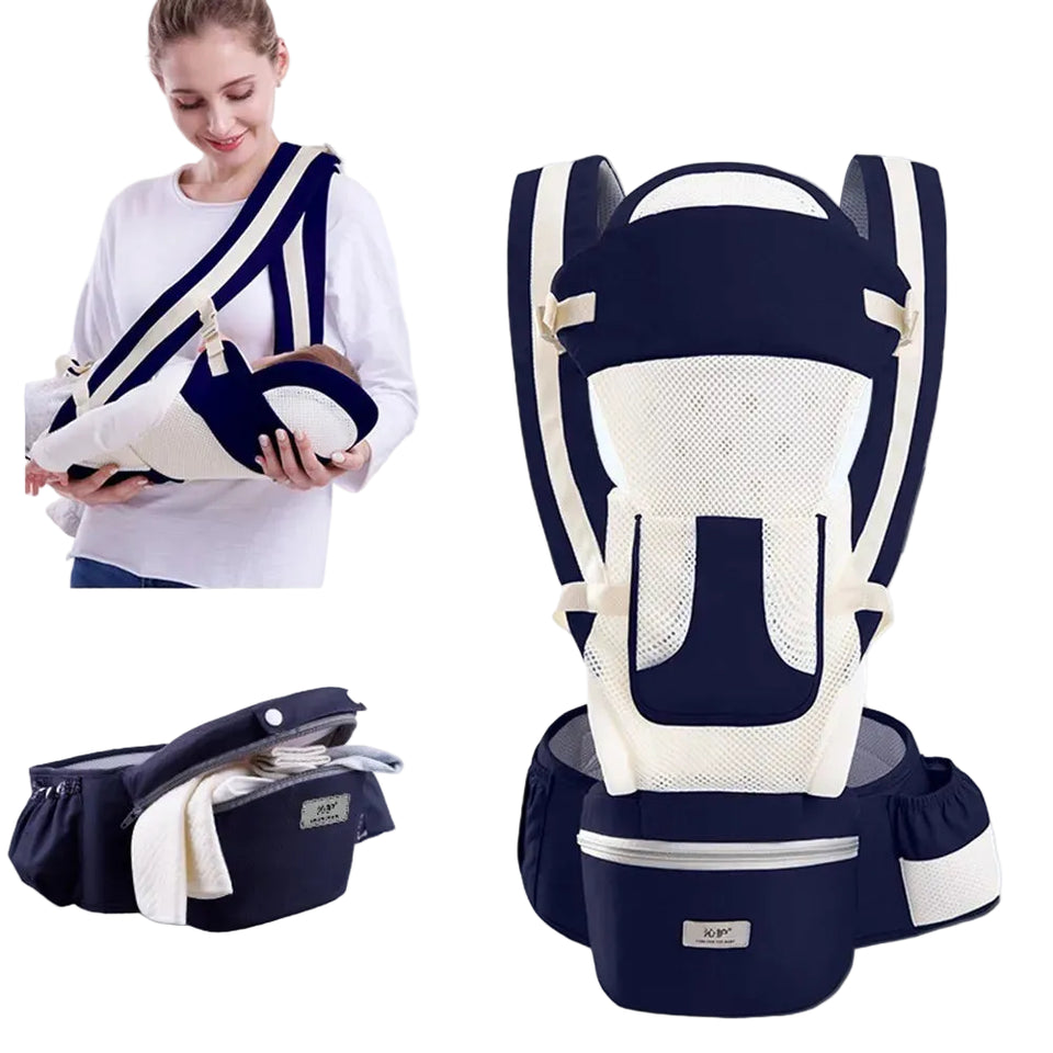 Mochila ergonómica tipo canguro para bebé, con asiento para la cadera