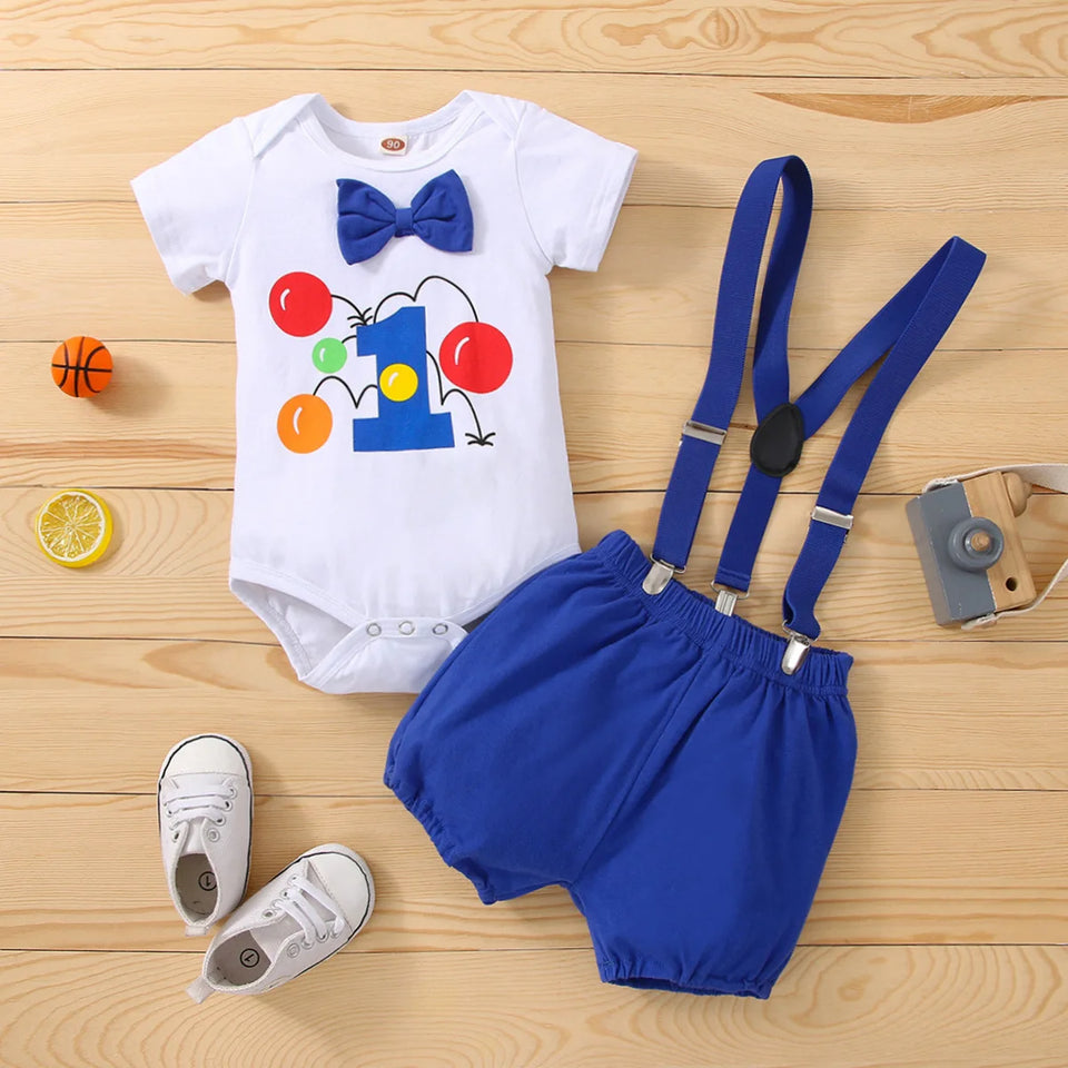Conjunto de traje de cumpleaños para bebé niño