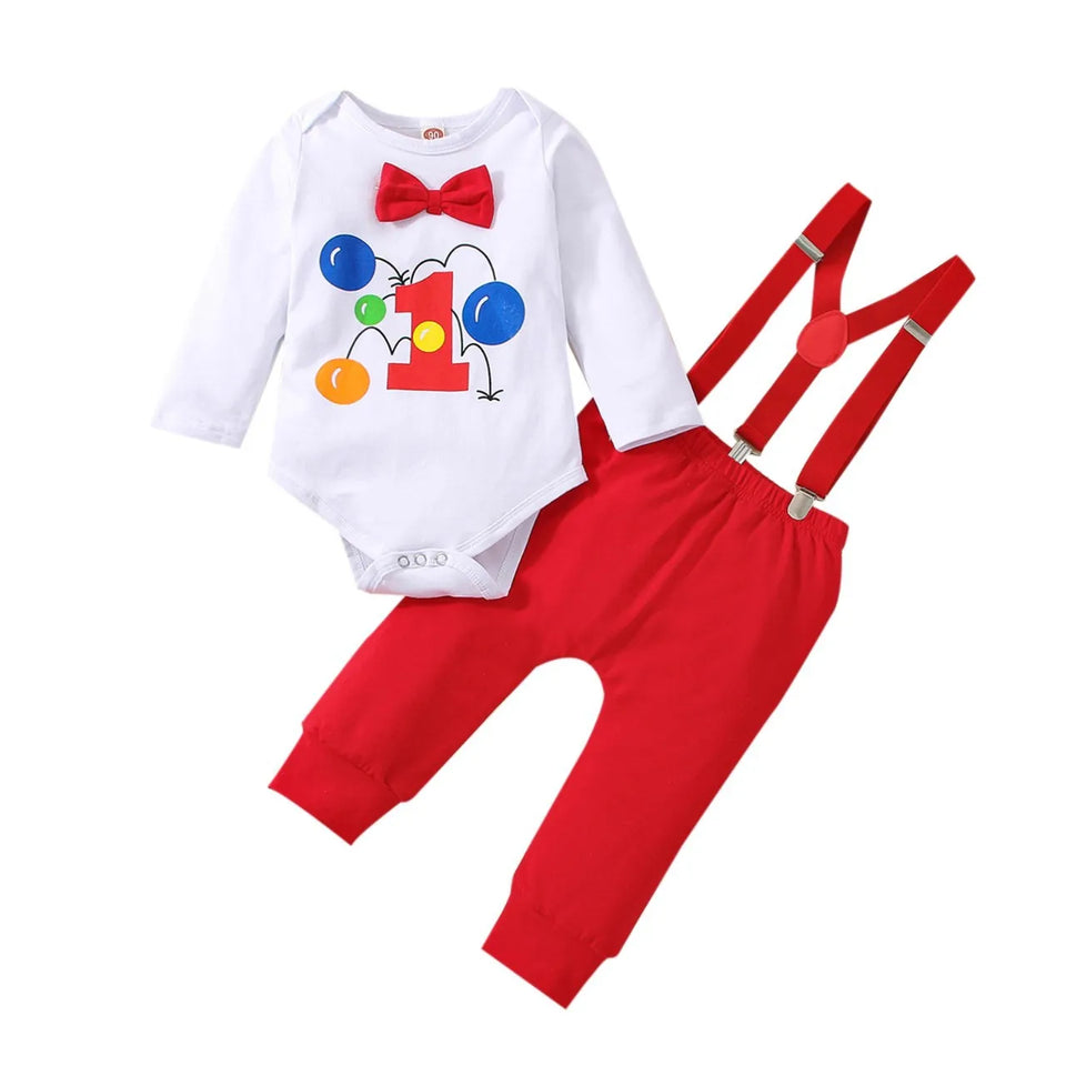 Conjunto de traje de cumpleaños para bebé niño