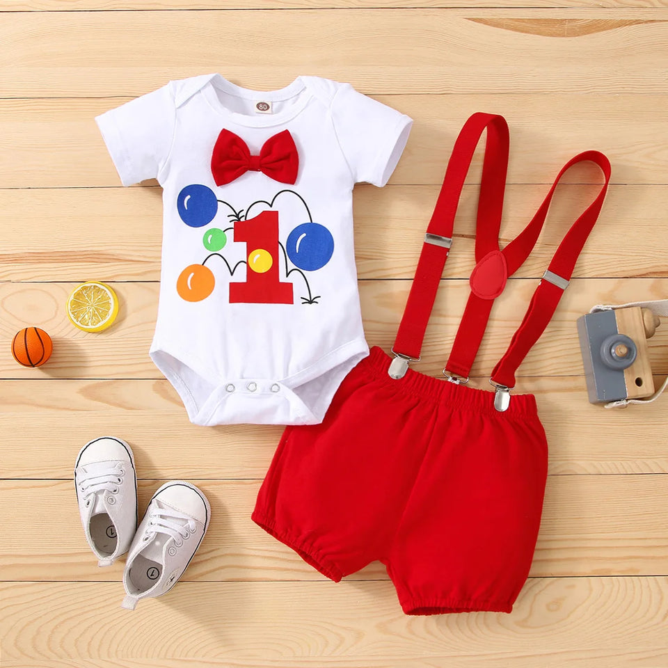 Conjunto de traje de cumpleaños para bebé niño