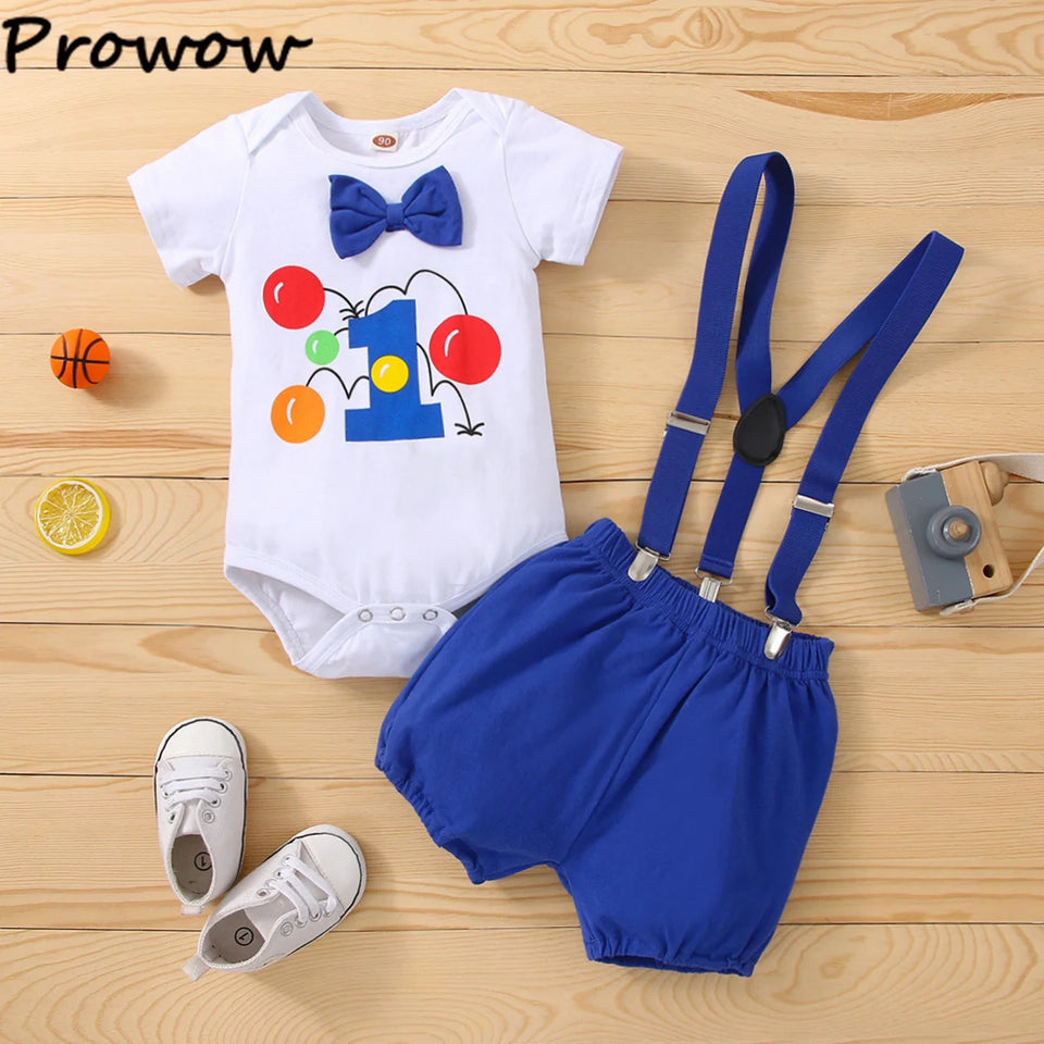 Conjunto de traje de cumpleaños para bebé niño