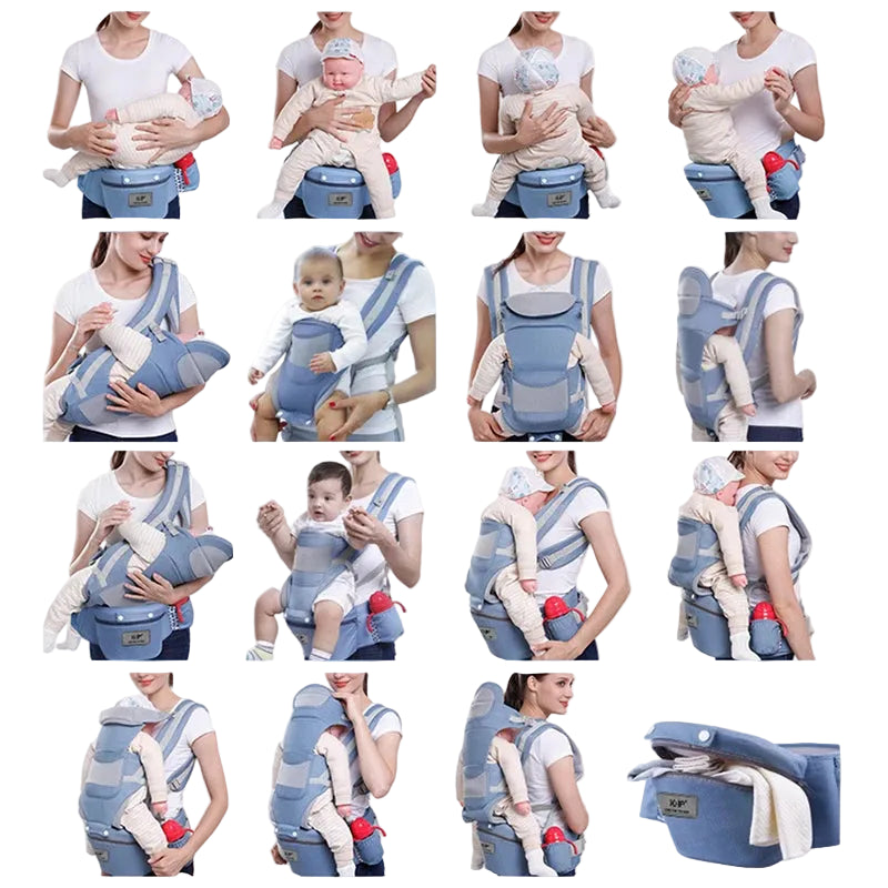 Mochila ergonómica tipo canguro para bebé, con asiento para la cadera
