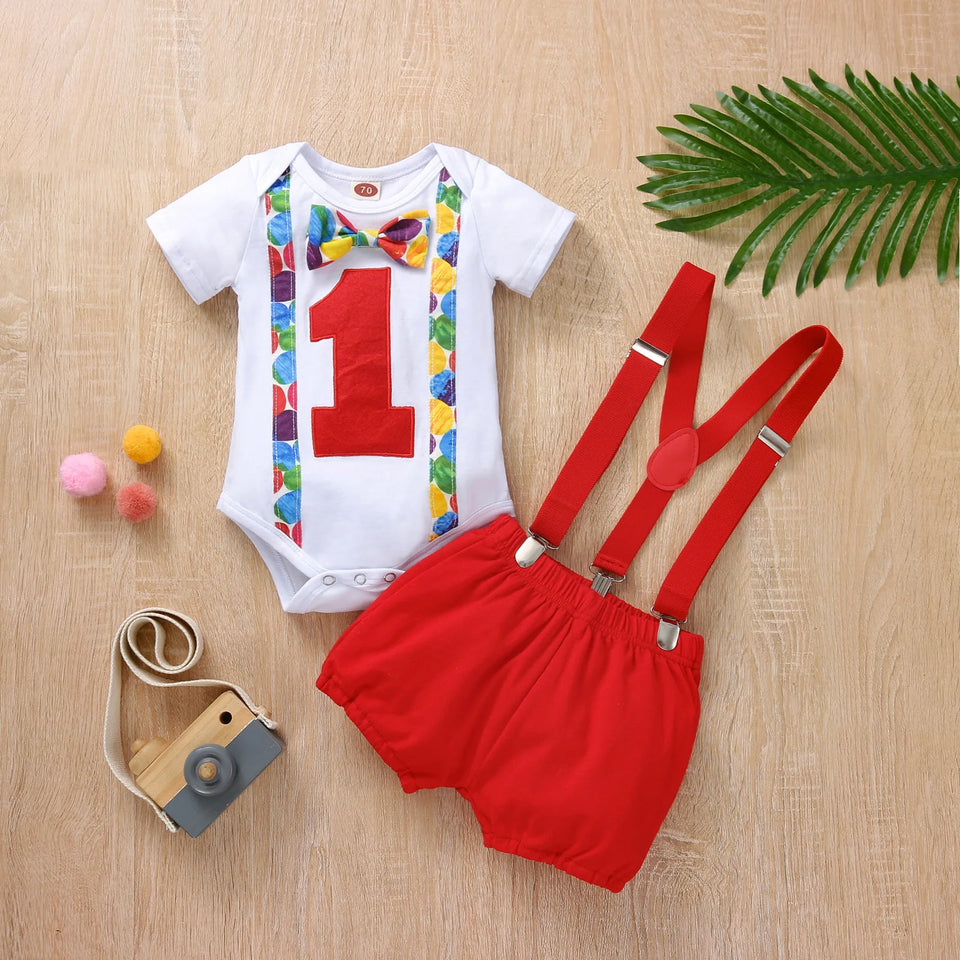 Conjunto de traje de cumpleaños para bebé niño