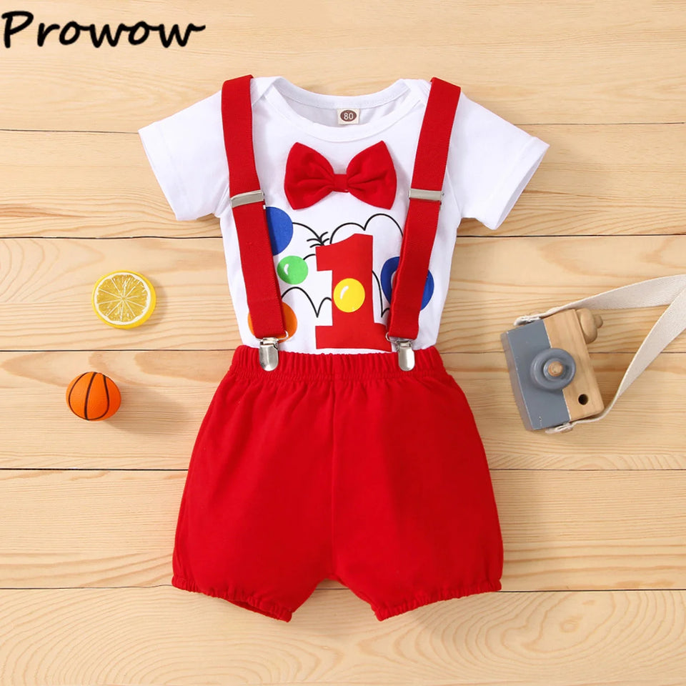 Conjunto de traje de cumpleaños para bebé niño