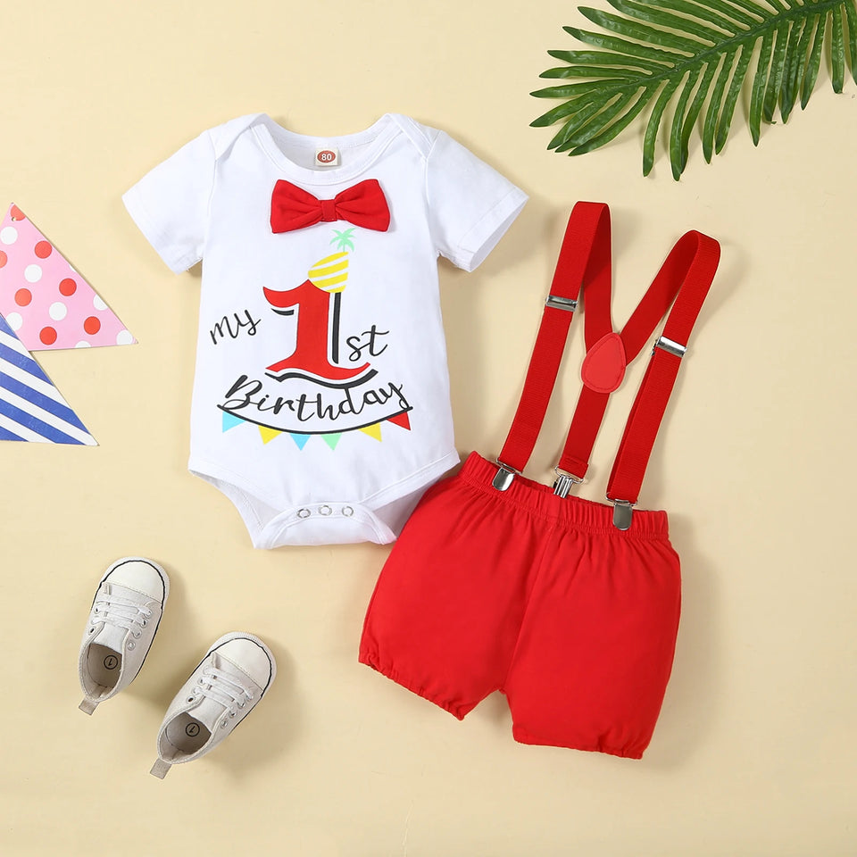 Conjunto de traje de cumpleaños para bebé niño