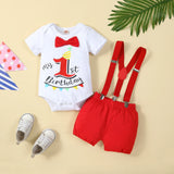 Conjunto de traje de cumpleaños para bebé niño