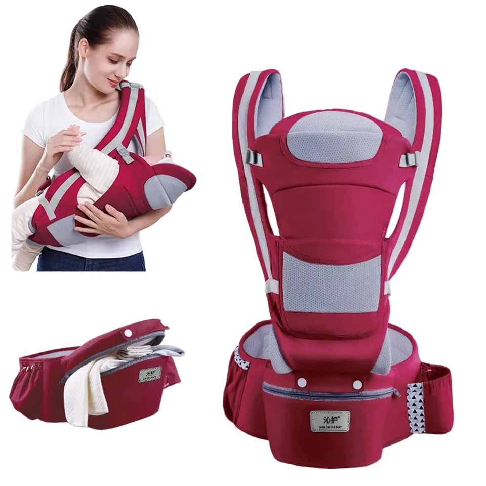 Mochila ergonómica tipo canguro para bebé, con asiento para la cadera