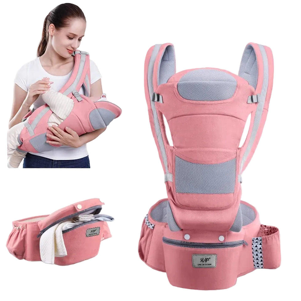 Mochila ergonómica tipo canguro para bebé, con asiento para la cadera