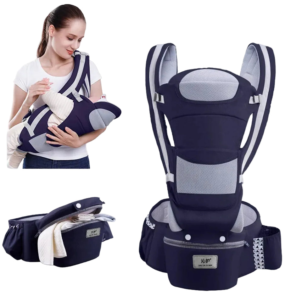 Mochila ergonómica tipo canguro para bebé, con asiento para la cadera