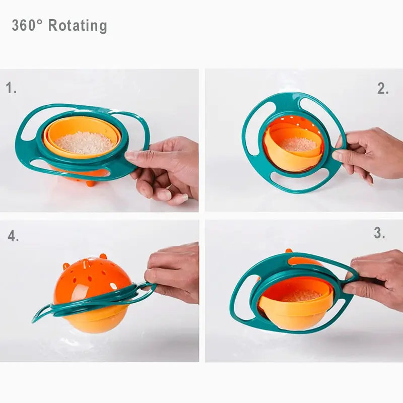 Recipiente giratorio universal con rotación de 360 grados, a prueba de derrames.