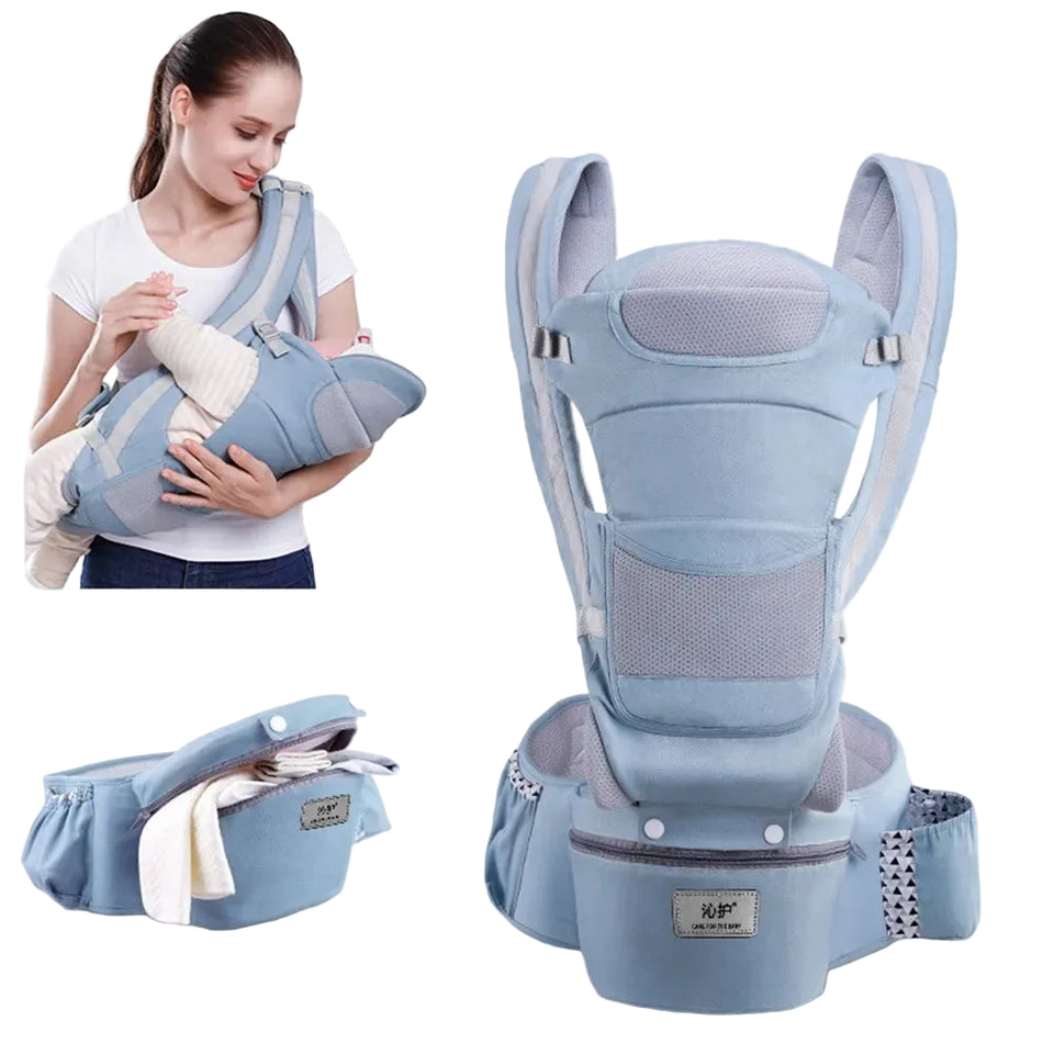 Mochila ergonómica tipo canguro para bebé, con asiento para la cadera