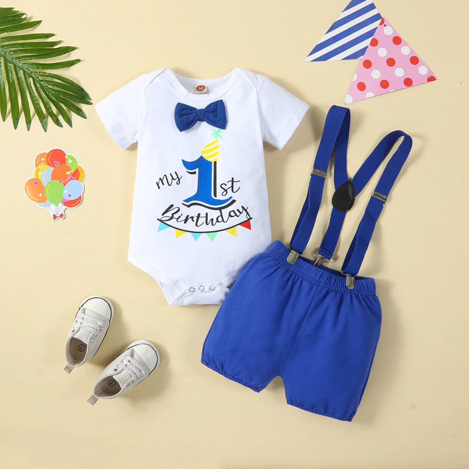 Conjunto de traje de cumpleaños para bebé niño